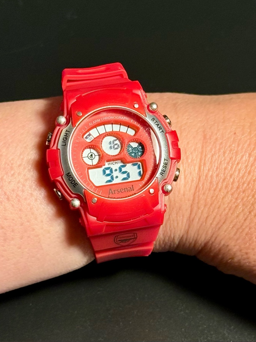 Arsenal FC Official Digital Watch * Red * Alarm Chrono * AE004R * Works